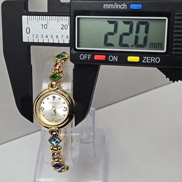 Kim Rogers Ladies Goldtone Multicolor Crystal Bracelet Watch Diamond New Battery - Picture 4 of 9